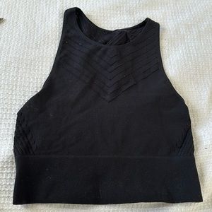 Black Adidas cut out crop athletic top